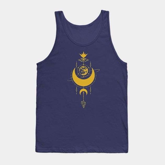 Celestial Mystical Crescent Moon Tank Top by SLAG_Creative